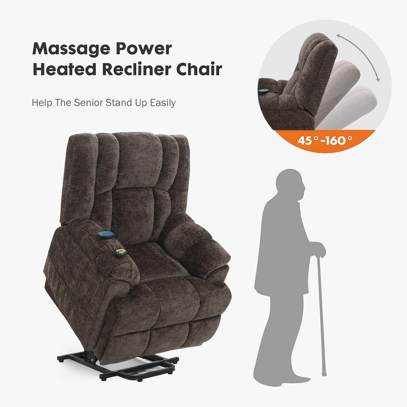 Chandler Chenille Power Recliner - Grey | The Brick